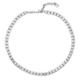 Lustro Stella White Crystal Necklace (Size 20 with 0.5 Extender) in Platinum Tone