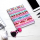 Jacquard Knitted Fabric Cover Diary (21x15cm) with Matching Keychain and Bookmark - Multi Colour