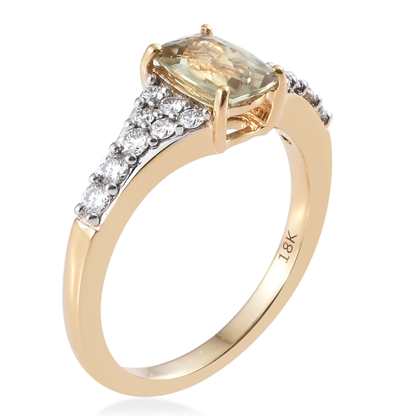 ILIANA 18K Yellow Gold AAA Turkizite (Cush), Diamond (SI/G-H) Ring 1.300 Ct