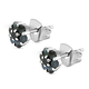 Alexandrite Floral Stud Earrings (with Push Back) in Platinum Overlay Sterling Silver