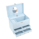 3 Layer Ballerina Musical Jewellery Box with Inside Mirror (Size 18x15x12 Cm) - Pink & Light Blue