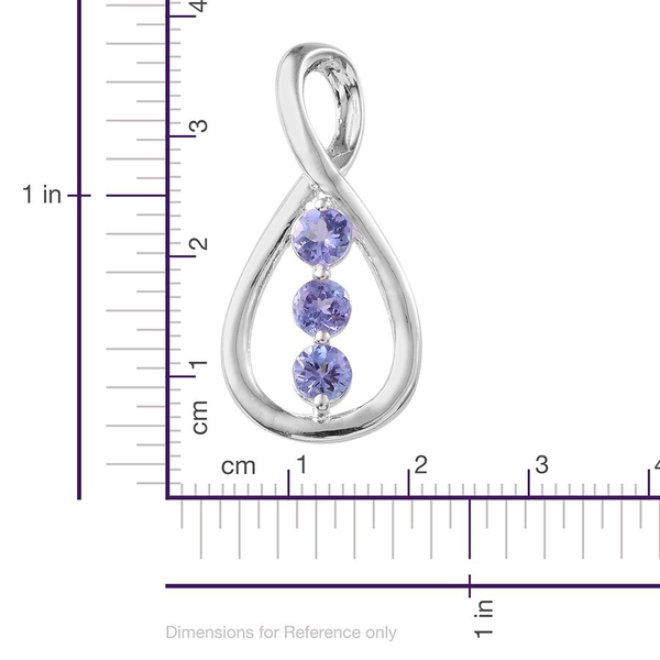 Tanzanite (Rnd) Trilogy Pendant in Sterling Silver 1.000 Ct.