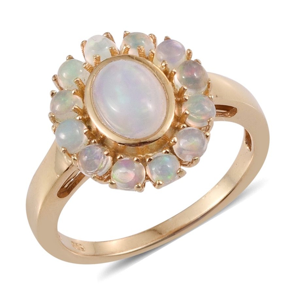 Ethiopian Welo Opal (Ovl 0.75 Ct) Ring in 14K Gold Overlay Sterling Silver 1.500 Ct.