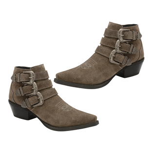 Ravel Taupe Black Colville Suede Ankle Boots