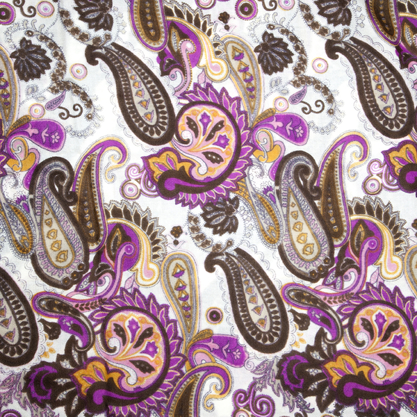 100% Wool Brown Colour Paisley Pattern Scarf (Size 70x180 Cm)