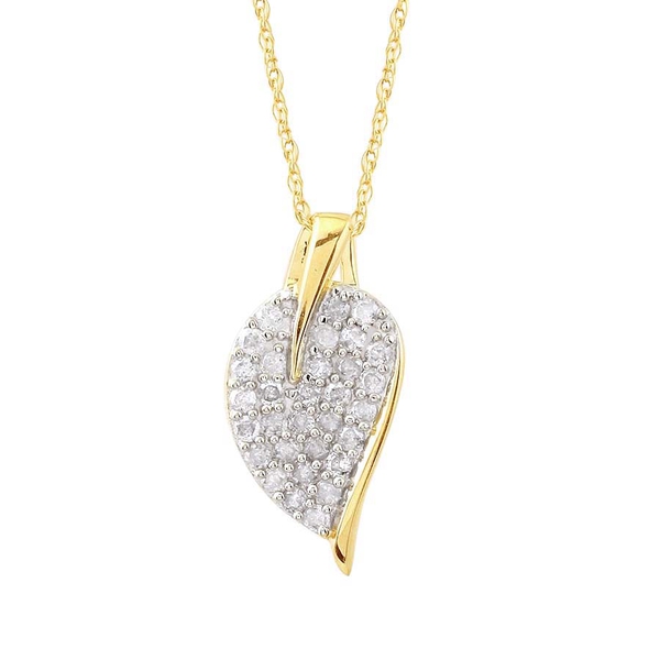 9K Yellow Gold SGL Certified Diamond (Rnd) (I3/G-H) Pendant With Chain 0.500 Ct.