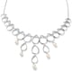LucyQ Open Tear Drop Collection - Freshwater Pearl Necklace (Size 16/18/20) in Rhodium Overlay Sterl