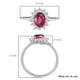 African Ruby (FF) and Natural Cambodian Zircon Ring in Platinum Overlay Sterling Silver 1.63 Ct.