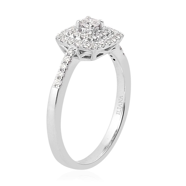 ILIANA 18K W Gold IGI Certified Diamond 0.50 Ct. (SI/ G-H) Engagement Ring