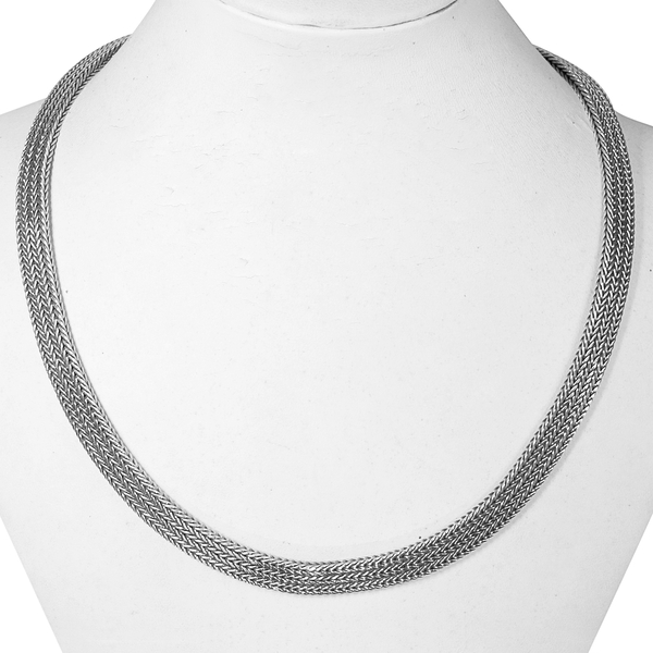 Royal Bali Collection Handmade Sterling Silver Tulang Naga Necklace (Size 17), Silver wt 64.20 Gms.
