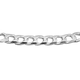 JCK Vegas Collection Sterling Silver Diamond Cut Square Curb Bracelet (Size 7.5) with Lobster Clasp.