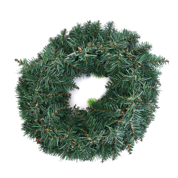 Decorative Christmas Wreath Embellished with Pine Cones and Red Berries (Size 45 Cm)