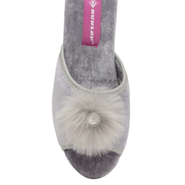 Dunlop Marilyn Boa Wedge Slipper Mules (Size 4) - Grey