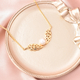 RACHEL GALLEY - Freshwater White Pearl Feather Necklace (Size 24) in Yellow Gold Overlay Sterling Si