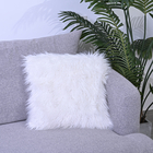 Faux Fur Cushion Cover with Zipper ( Size 45 Cm) - White