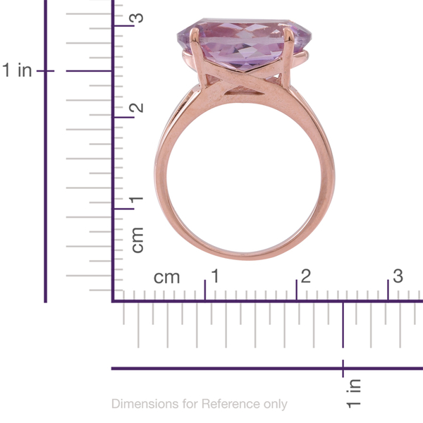 Rose De France Amethyst (Ovl) Ring in Rose Gold Overlay Sterling Silver 8.500 Ct.