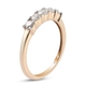 9K Yellow Gold SGL Certified (I3/G-H) Diamond Five Stone Ring 0.50 Ct.