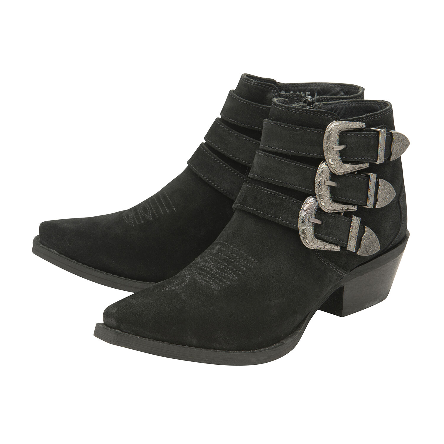 Ravel Black Black Colville Suede Ankle Boots (Size 4)