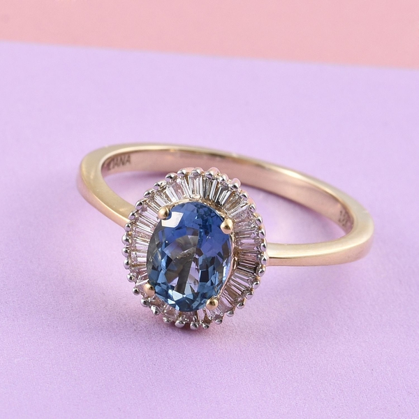 ILIANA 18K Y Gold AAA Santa Maria Aquamarine (Ovl 0.80 Ct), Diamond (SI-G-H) Ring 1.000 Ct.