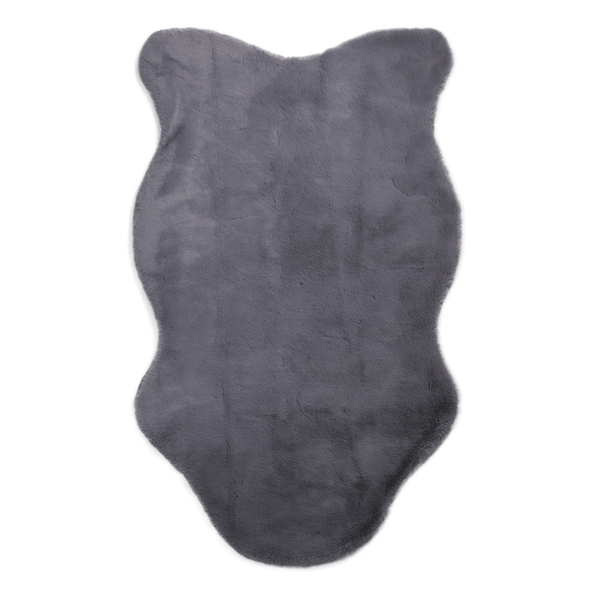 Supersoft High Pile Faux Sheep Skin Fur Rug (Size 170x100cm) - Dark Grey