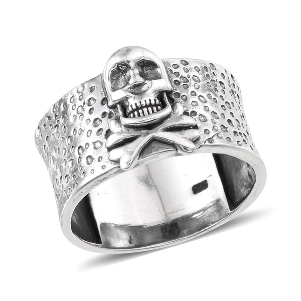 Sterling Silver Skull Ring, Silver wt 6.05 Gms.