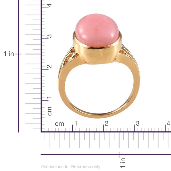 Peruvian Pink Opal (Ovl) Solitaire Ring in 14K Gold Overlay Sterling Silver 7.000 Ct.