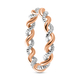 WEBEX- Rose Gold and Platinum Overlay Sterling Silver Twisted Band Ring