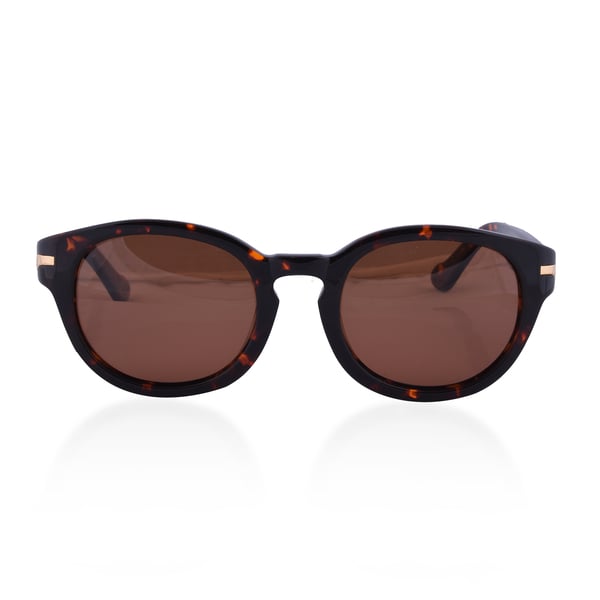 Loopies Round Polarised Folding Sunglasses in Dark Brown