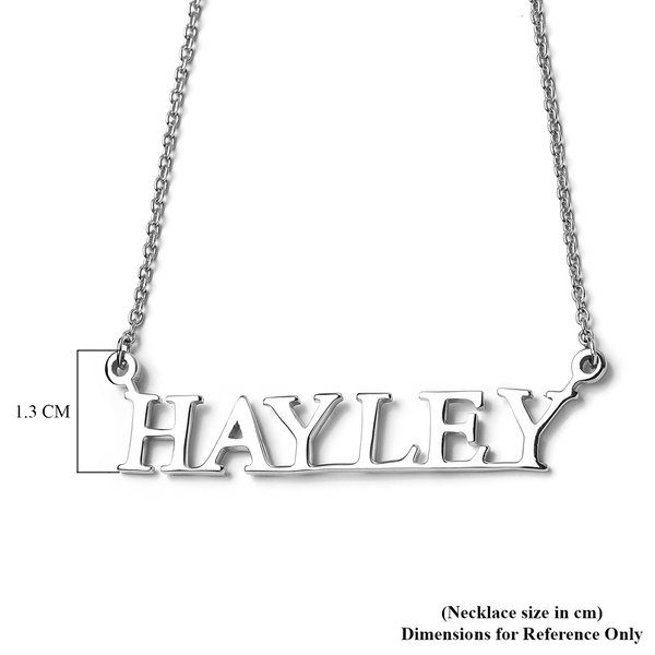 Personalised Name Necklace in Silver, Size 18+2 Inch