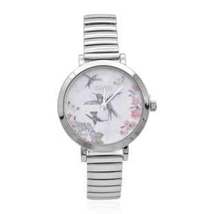 OASIS Womens Analogue Classic Quartz Watch with Silver Tone Exapandable Strap