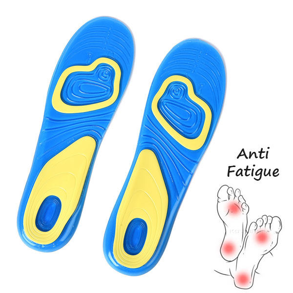 Anti Fatigue Athletic Work Sports Cushioned Shock Absorbing Shoe Gel Insoles (Size:31x9 Cm) - Blue a