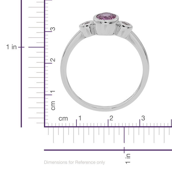 ILIANA 18K W Gold Pink Sapphire (Ovl 0.90 Ct), Diamond Ring 1.000 Ct.