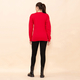 100% Cotton Fleece Knit Sweatshirt (Size S) - Red