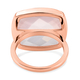 Rose Quartz Solitaire Ring in Rose Gold Vermeil Overlay Sterling Silver 16.86 Ct.