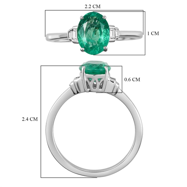 RHAPSODY 950 Platinum AAAA Ethiopian Emerald and Diamond(VS/E-F) Ring 1.68 Ct.4.10 Gm