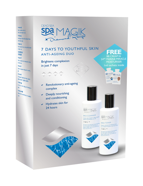 7 Days to Youthful Skin- 260ml Pro Toner, 260ml Pro-Cleanser, 1ml BB Cream and 1ml 24hr Marine Mirac