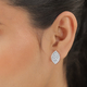 Lustro Stella Platinum Overlay Sterling Silver Stud Earrings (with Push Back) Made with Finest CZ 2.76 Ct.