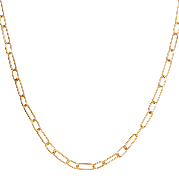 One Time Close Out Deal- 14K Gold Overlay Sterling Silver Paperclip Necklace (Size - 20) With Lobste
