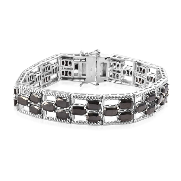 14 Carat Elite Shungite Tennis Bracelet in Platinum Plated Sterling Silver 7 Inch