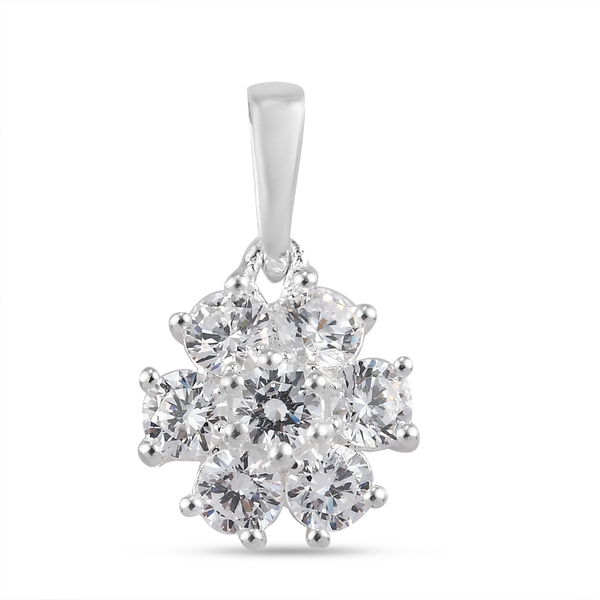 Lustro Stella Sterling Silver Pendant Made with Finest CZ 1.79 Ct.