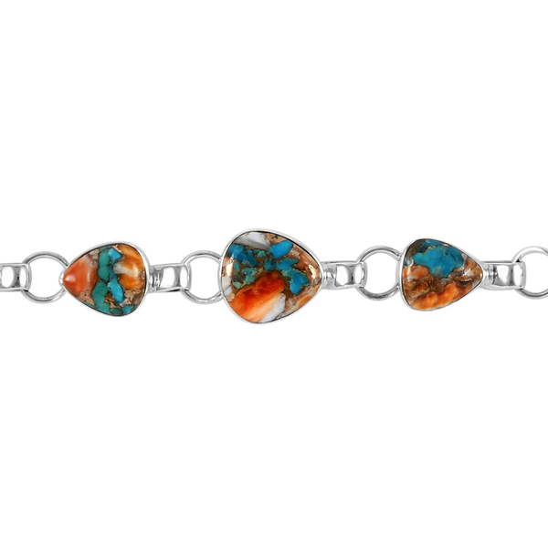 Santa Fe Collection - Spiny Turquoise Bracelet (Size - 7.50) in Sterling Silver