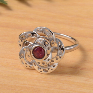 RACHEL GALLEY Rose Collection - African Ruby (FF) Ring in Rhodium Overlay Sterling Silver