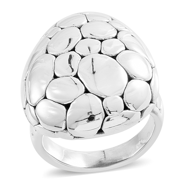 Vicenza Collection- Designer Inspired Sterling Silver Pebble Ring, Silver wt. 7.61 Gms.