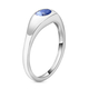 Tanzanite Solitaire Ring in Platinum Overlay Sterling Silver