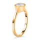Rainbow Moonstone Solitaire Ring in Yellow Gold Vermeil Overlay Sterling Silver