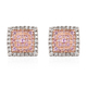 Pink Sapphire and Natural Cambodian Zircon Earrings (with Push Back) in Rose Gold Overlay Sterling S