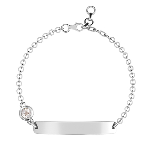 Diamond Bracelet  (Size 6) in Platinum Overlay Sterling Silver, Silver Wt- 4.64 Gms