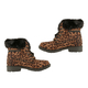 Leopard Print Women Lace Up Ankle Boots (Size 3) - Mustard