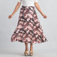 Women Umbrella Flare Pleated Elasticated Skirt (Size:L, 16-18) - Light Pink and Black