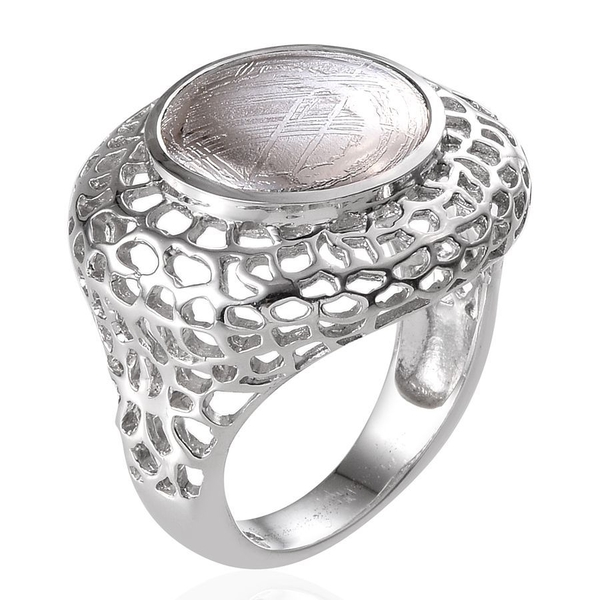 Meteorite (Rnd) Ring in Platinum Overlay Sterling Silver 14.750 Ct.